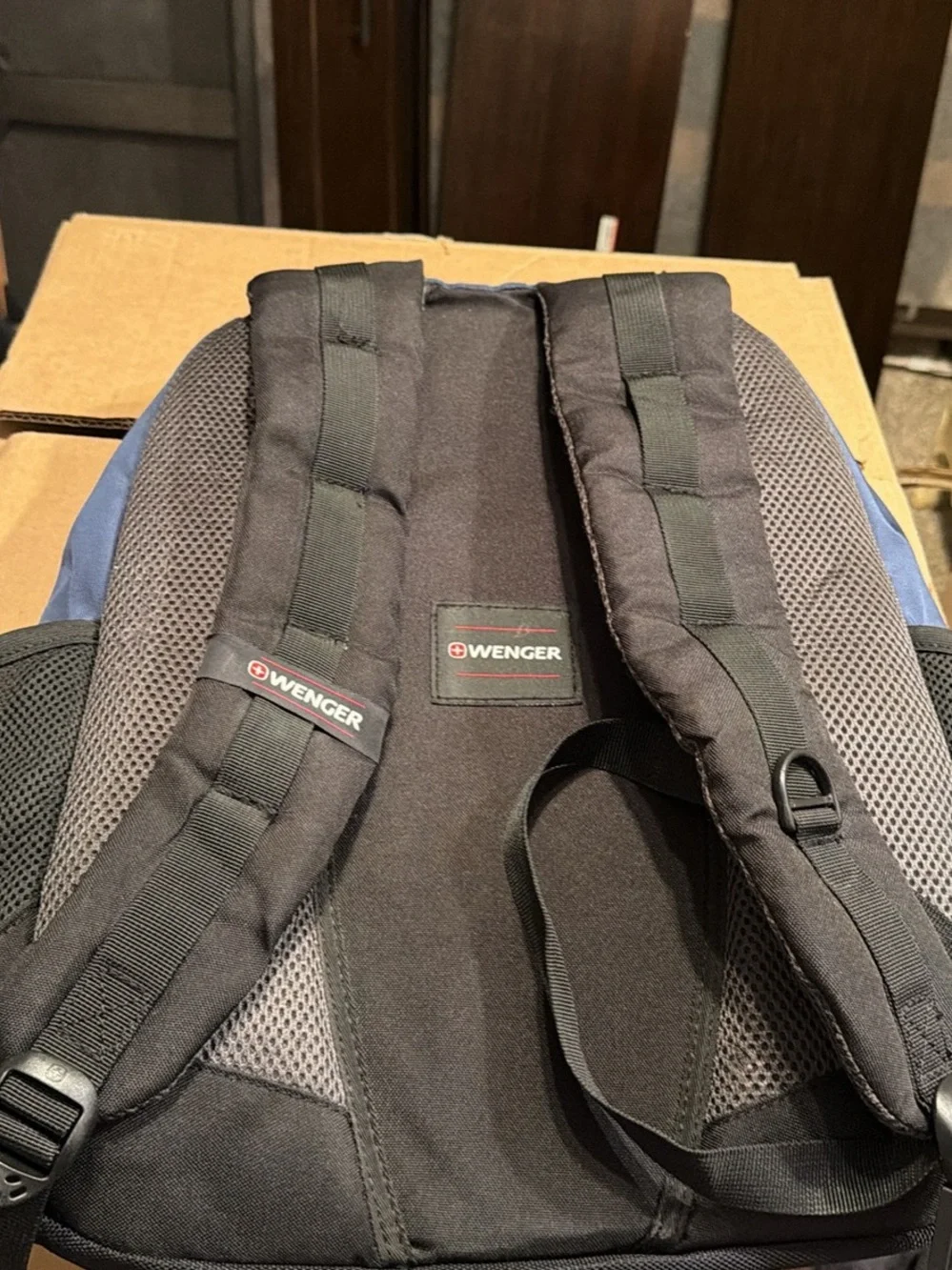 SwissGear Blue Men's Commuter Laptop Backpack with Red Accents